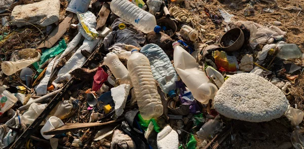 Playa Sri Lanka Está Contaminada Con Basura — Foto de Stock