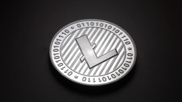 Makro Snímek Litekovské Mince Šifrovací Mince — Stock video