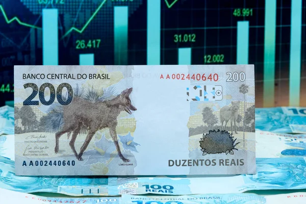 Brasiliansk Valuta 200 Reais — Stockfoto