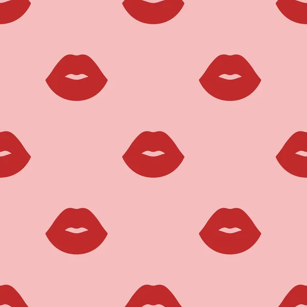 Handgezeichnetes Nahtloses Vektormuster Mit Lippen Romantischer Hintergrund Für Valentinstag Und — Stockvektor
