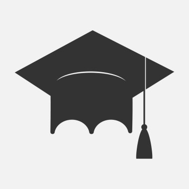 Bekar başlığı simgesi, eğitim konsepti, düz tasarım, vektör