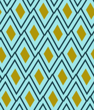Geometrik kusursuz desen. Grafiksel eşkenar dörtgen arka planı şekillendirir. Yeşil ve sarı doku