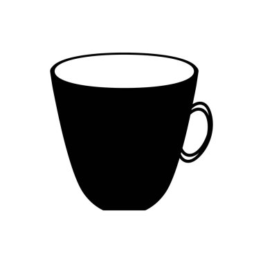 Kupa simgesi, siyah dolgu, izole öge, beyaz arkaplan