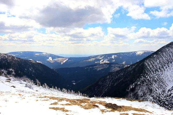 Early Spring Mountains Snow Covered Karkonosze Early Spring Karkonosze Poland — Stock Photo, Image