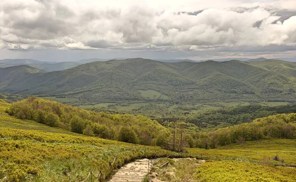 Bieszczady Mountains Spring Bieszczady Poland View Green Bieszczady Juicy Green — Stock Photo, Image