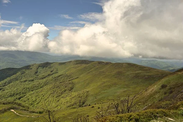 Polonina Carynska Bieszczady Mountains Spring Bieszczady Poland View Green Bieszczady — Stock Photo, Image