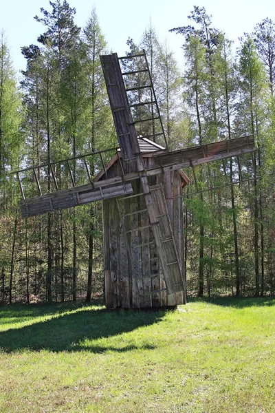 Velho Moinho Vento Histórico Moinho Vento Podlasie — Fotografia de Stock