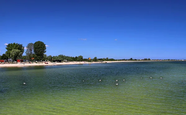 Балтійське Море Узбережжя Пляж Мехелінкі Польщі Балтійське Море Влітку Блакитне — стокове фото