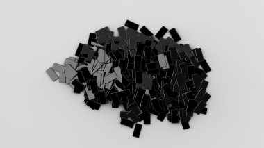 yığın parlak smartphone. 3D