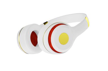 Beyaz altın dekor özel kulaklıklar müzik için ile.