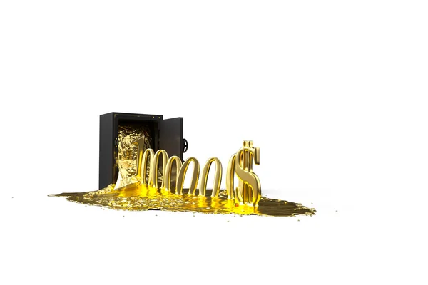 Or sûr et liquide. L'or monte de millions de dollars. masque inclus . — Photo