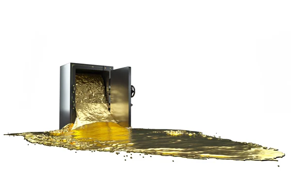 Safe and liquid gold. path included. — Stock Photo, Image