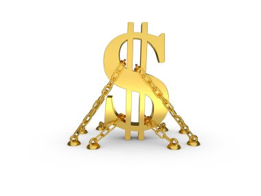 yere zincirlenmiş Doları sembolü