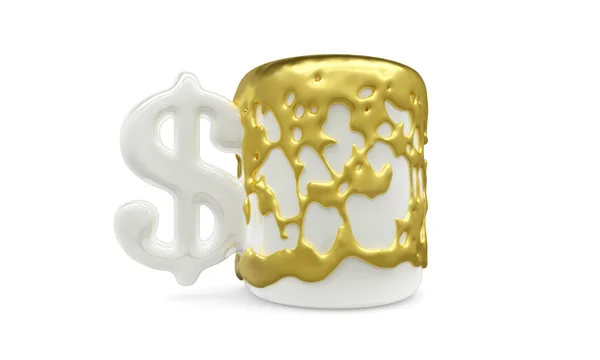 Becher-Dollar-Gold verfällt — Stockfoto