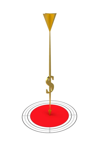 Business-Darts. Wolkenziel. goldener Pfeil - Dollar. — Stockfoto