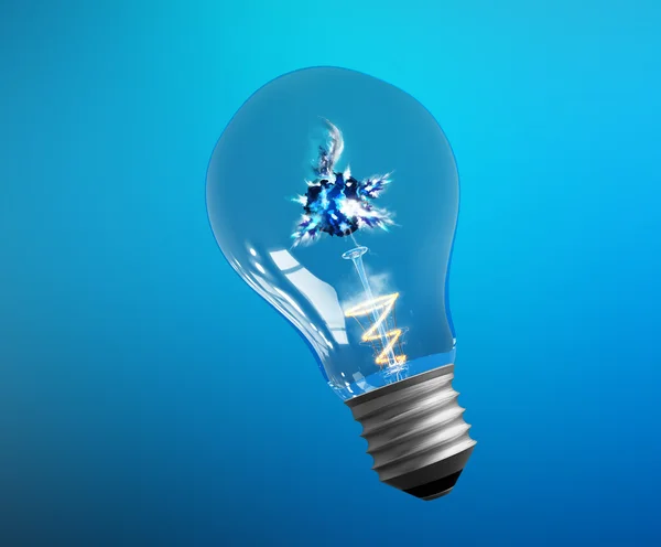 Explosion of ideas. Light bulb lamps on a colour background. Path included. Jogdíjmentes Stock Képek