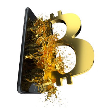 Altın Bitcoin. Yola. Reklam modelleri için mükemmel. Satış gün kurtarmış.