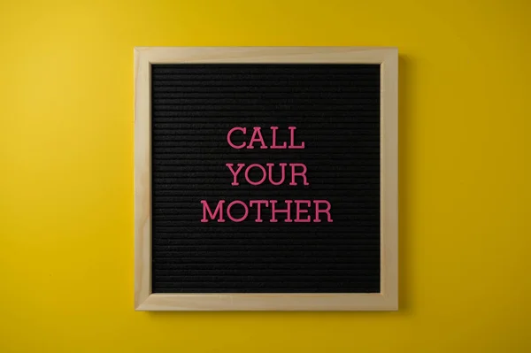 Call Your Mother Sign Yellow Background — Stock Photo, Image