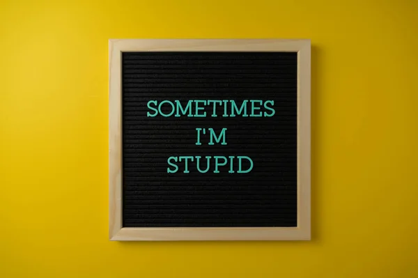 Sometimes Stupid Sign Yellow Background — Stockfoto