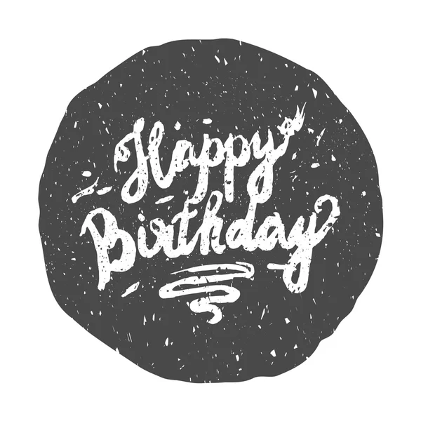 Happy Birthday Brush Script Style Letras de mano. Retro Vintage composición tipográfica personalizada. Diseño hecho a mano original. Frase caligráfica. Ilustración vectorial dibujada original. — Vector de stock