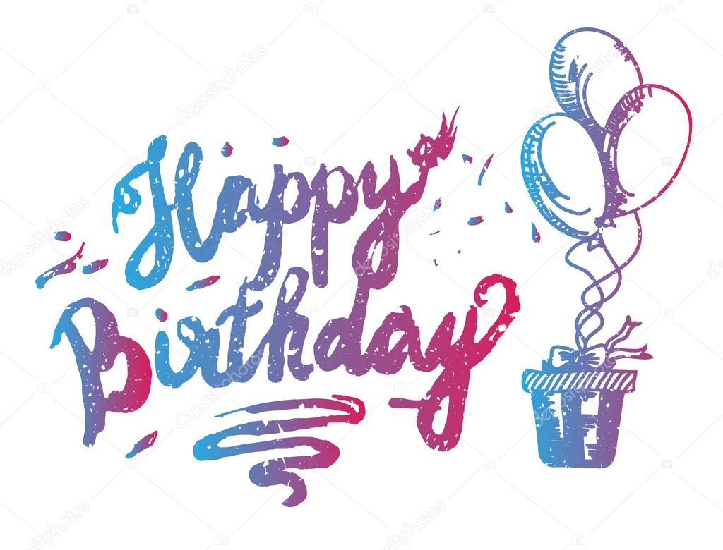 Happy Birthday Brush Script Style Hand Lettering Original Hand Crafted Design Calligraphic Phrase Original Drawn Vector Illustration Vector Image By C Katrinaku Vector Stock 101967430 You can't go wrong with these! https depositphotos com 101967430 stock illustration happy birthday brush script style html