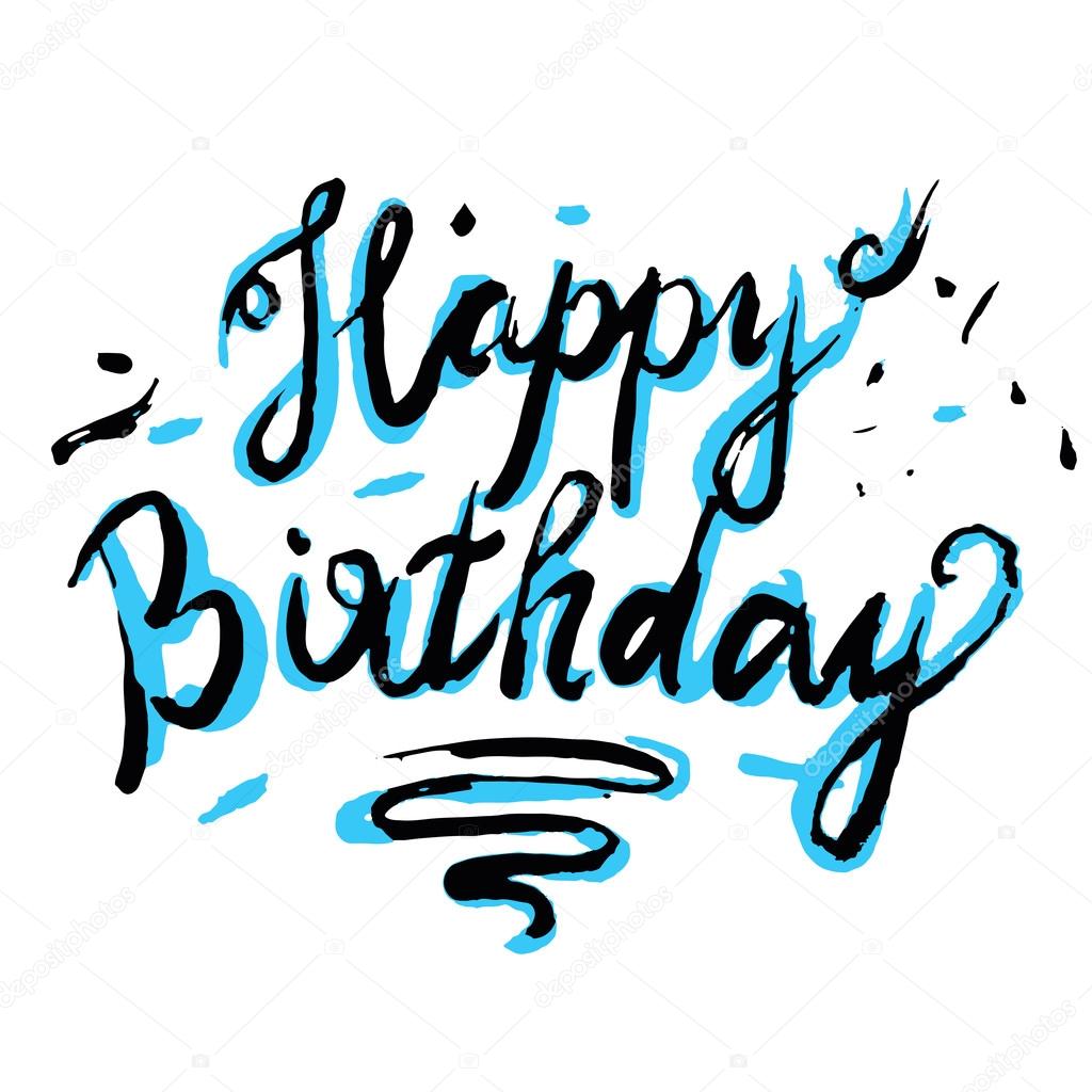 Happy Birthday Brush Script Style Hand lettering Retro Happy Birthday Brush Script Style Hand lettering Retro