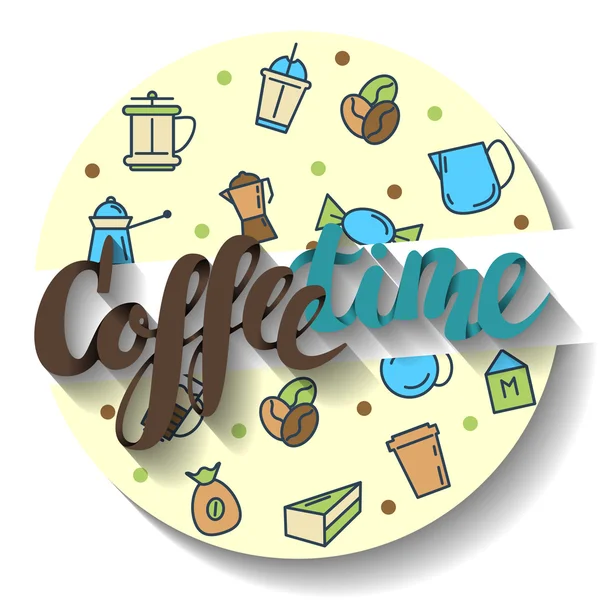 Coffee time, lettering. Vector Illustration — Stock Vector