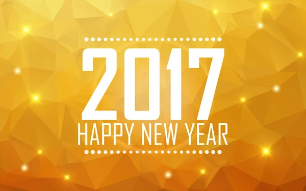 Ευχετήρια κάρτα ευτυχισμένο το νέο έτος 2017. Πολυγωνικό φόντο, αστέρια, διακοπών, λάμψη. Εικονογράφηση διάνυσμα — Διανυσματικό Αρχείο
