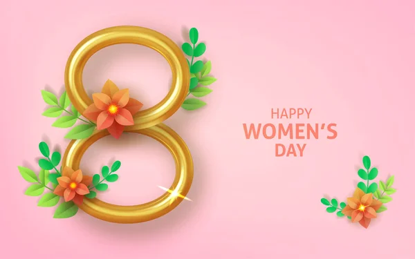 8 marca Międzynarodowy Dzień Kobiet, kartka z życzeniami. Wektor Wektor Stockowy