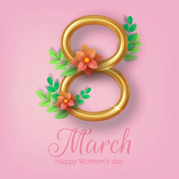 8 marca Międzynarodowy Dzień Kobiet, kartka z życzeniami. Wektor Ilustracje Stockowe bez tantiem