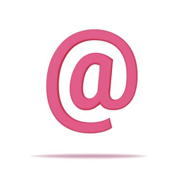 Pink mail icon 3d render. Element email sign, symbol for mobile, web and application. Vector 