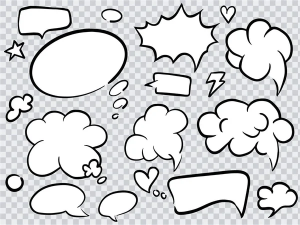 Set of Cartoon talk bubble. Speech clouds hand drawn art. Vector ベクターグラフィックス