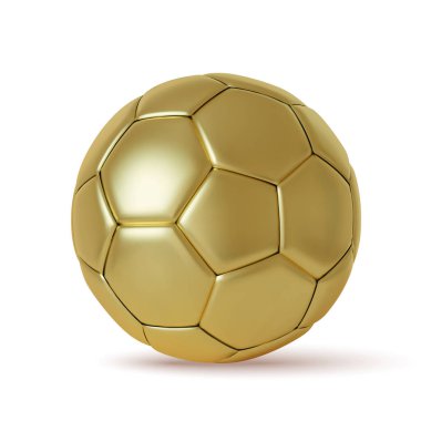 Beyaz arka planda izole edilmiş futbol topu 3D gerçekçiliği. vektör