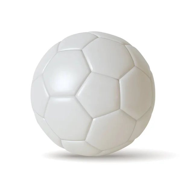 Balón de fútbol 3D realista aislado sobre fondo blanco. ilustración vectorial. — Vector de stock
