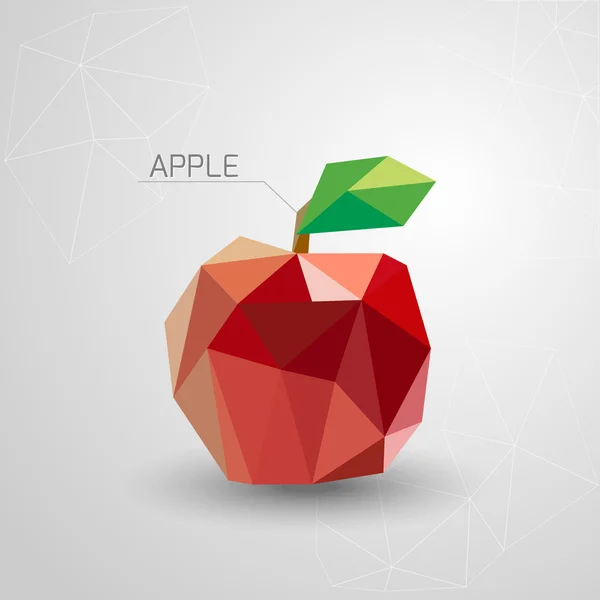 Saftige Apfel-Polygon. Vektor — Stockvektor