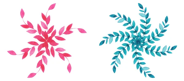 花の要素、花輪および月桂樹の水色セット。ベクトル — ストックベクタ