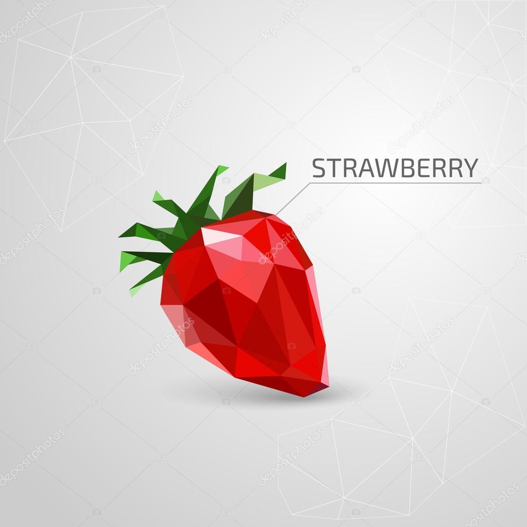 Polygon strawberry. Vector