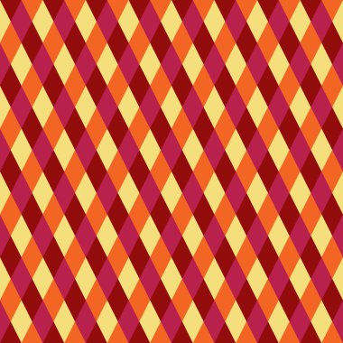 Geometrik desen. Kırmızı, turuncu, sarı. Rhombus. Vektör
