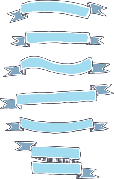 Set of the drawn ribbons. Vector — Stock Vector