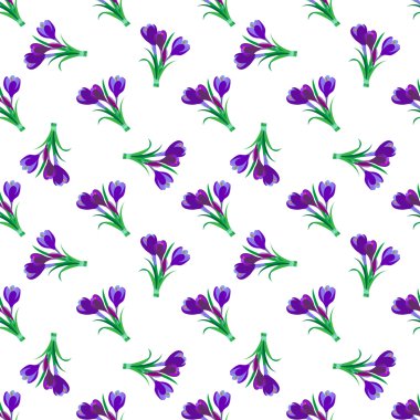 Sorunsuz bahar desen. Çiğdem, safran, lily vadi, sn