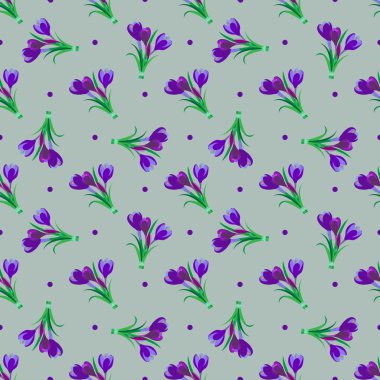 Sorunsuz bahar desen. Çiğdem, safran, lily vadi, sn