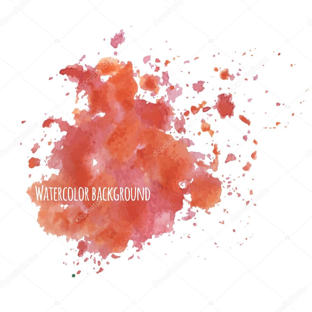 Watercolor background with splashes. Vector 