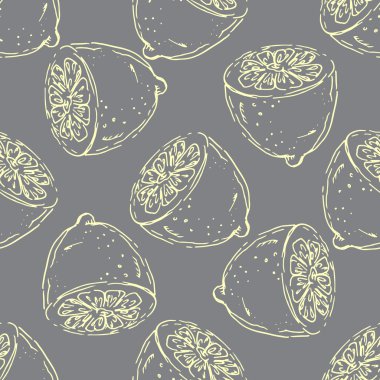 Dikişsiz desen limon. Vektör çizim
