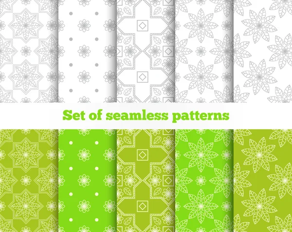 Geometrical seamless pattern. Gray, green, tile. Vector illustra — Stock Vector