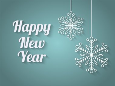 Mutlu yeni yılın zarif metin tasarımı. vektör illüstrasyonu