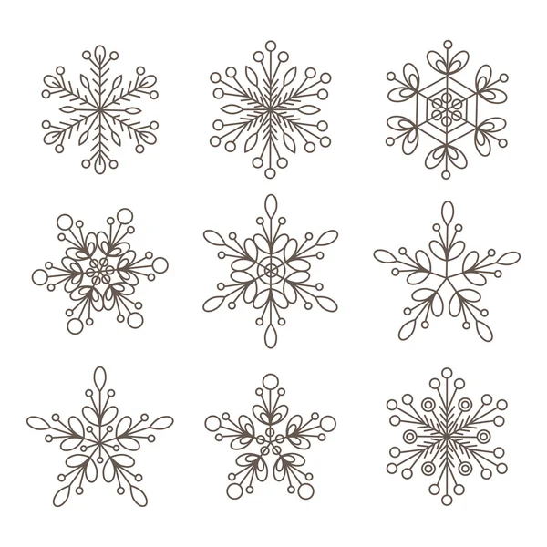 Sada sněhové vločky. zázemí pro zimní a vánoční téma. vektorové ilustrace. — Stockový vektor