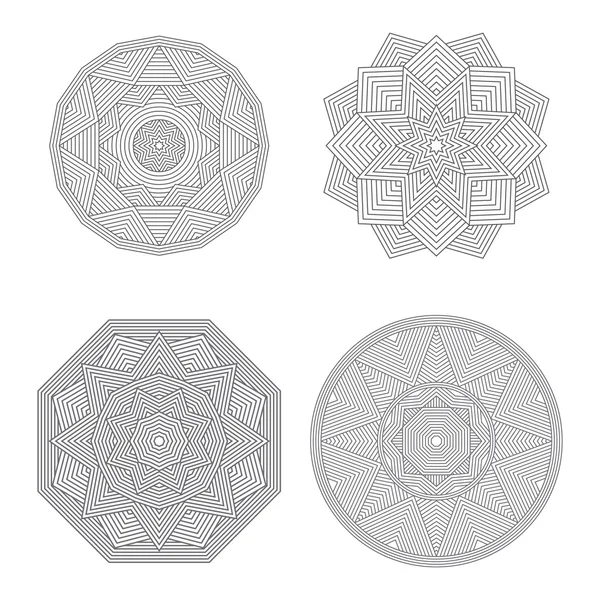 Lineart geometrik süs şablonları ayarlamak. Vektör sembolleri. 