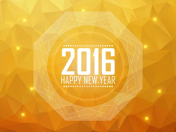 Tebrik kartı mutlu yeni yıl 2016. Poligonal arka plan, yıldız, 