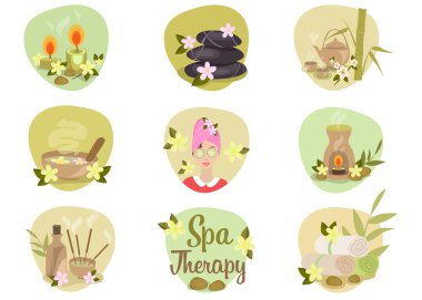 Spa düz simgeler