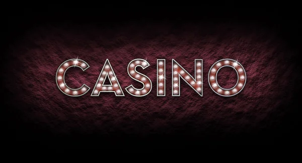 Illustrated casino sign made of shining lights — Stock Photo, Image